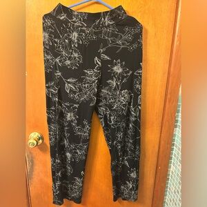 H&M Floral Black and White Baggy Legging Pants